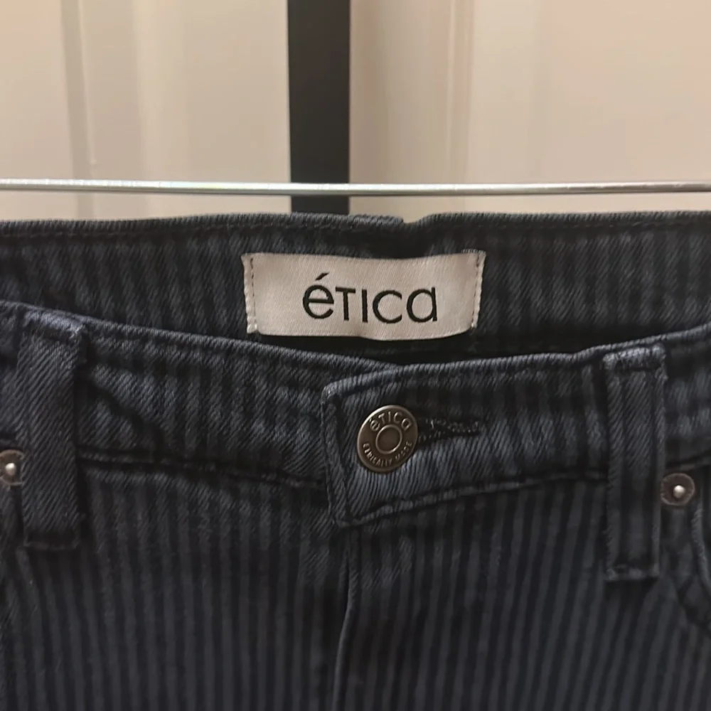 ETICA women’s SCARLET MID RISE SLIM IN NIGHT STRIPE